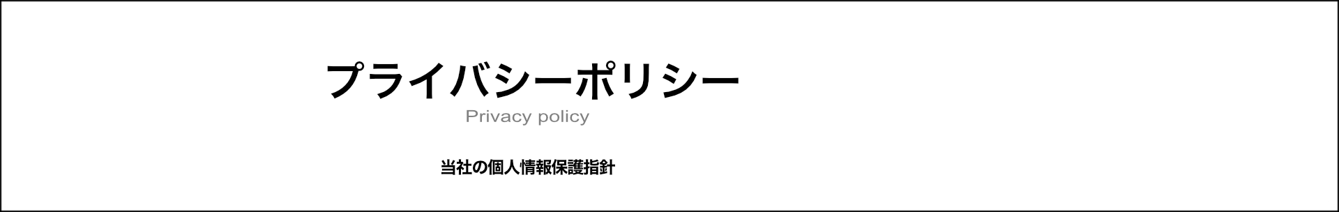 プライバシーポリシー　当社の個人情報保護法心